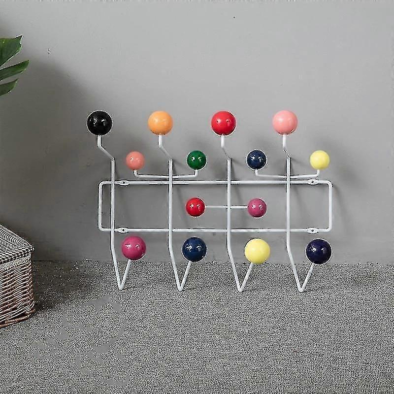 Clássico pendurar tudo cabide rack, meados do século moderno parede montado ganchos casaco com pintado madeira maciça nogueira bolas de madeira cor cabide cabide (multicolor)