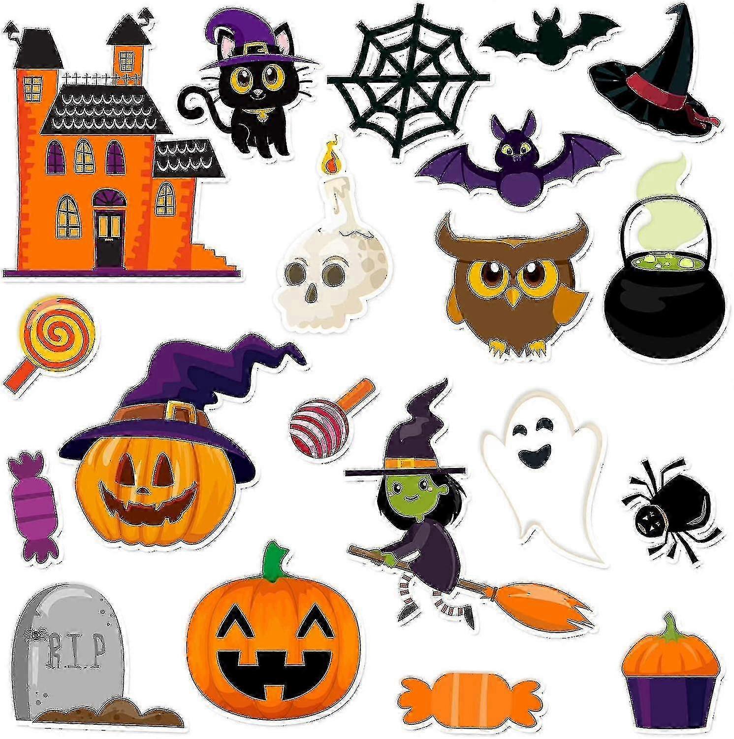 40 Pcs Halloween Thick Gel Clings: Removable and Reusable Window Stickers