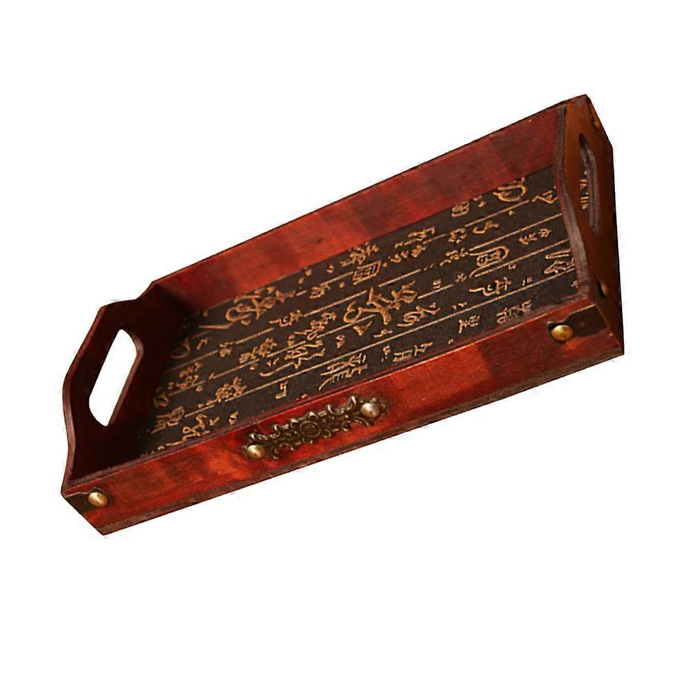 Brown Storage Tray with Cutout Handles for Home Use 1pc