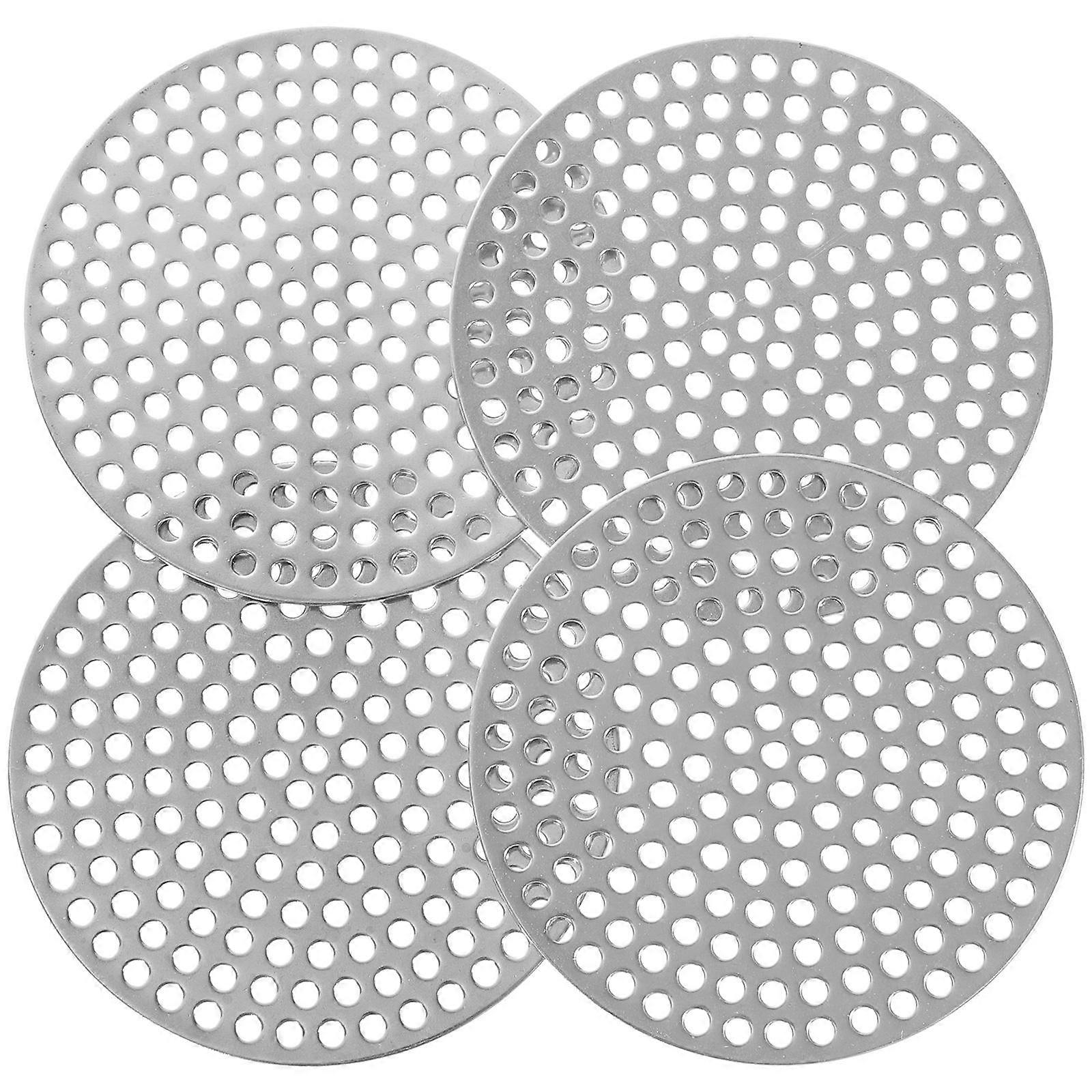 Kitchen Drain Cover Silver 2.95x2.95in Accelerate Drainage Sinks Bathtub 4Pcs
