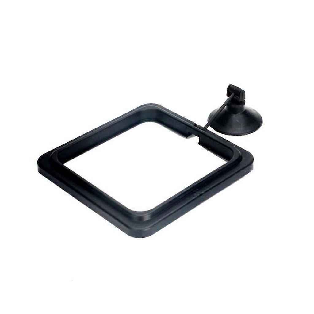 Aquarium floating feeder, buoyancy ring, suction cup, pool feeding tool - black square