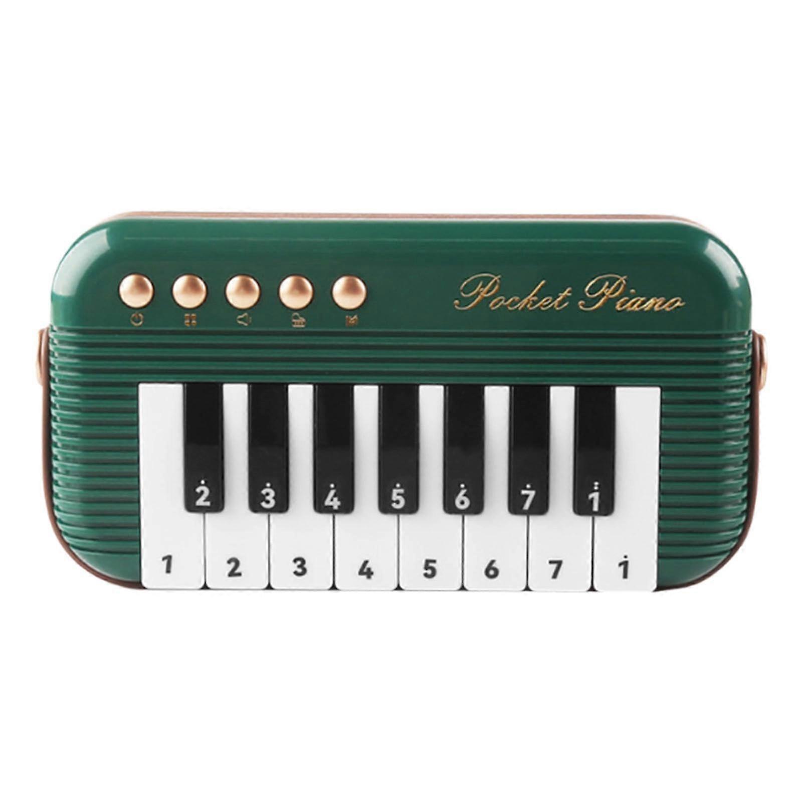15Key Piano Keyboard for Kids, Green Music Learning Toy for Beginners Ages 46 Years