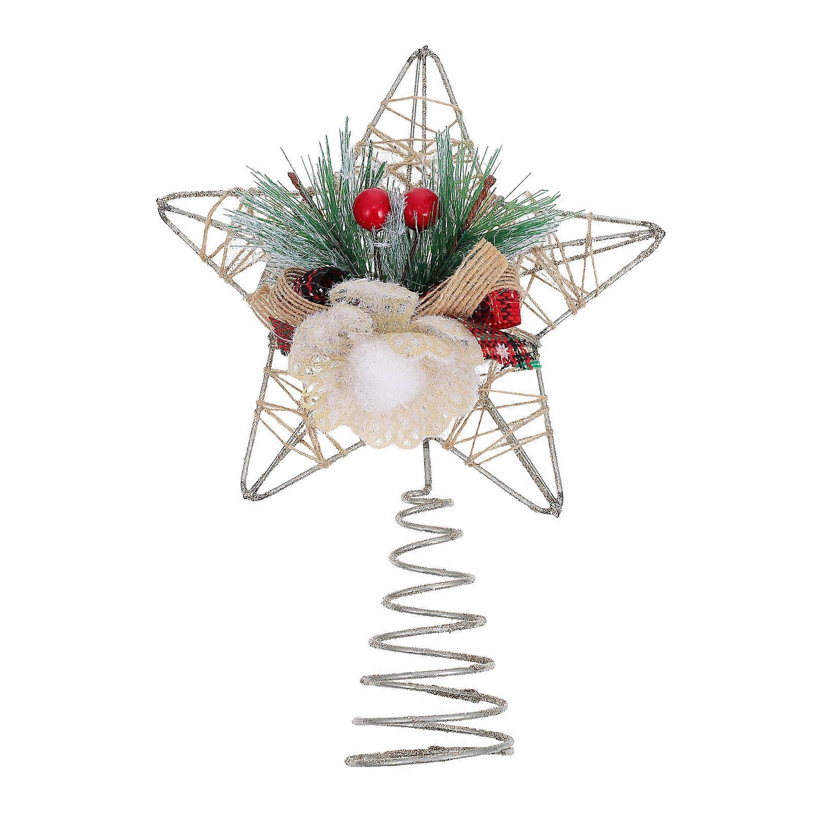 Hollow Out Star Christmas Tree Topper Ornament Lightweight Pentagram Decoration for Festive Holiday Ambiance Easy to Install