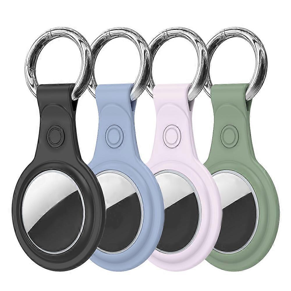 DUX DUCIS 4Pcs / Set Compatible For Apple AirTag Locator TPU Protective Case Skin Sleeve Cover with Keyring