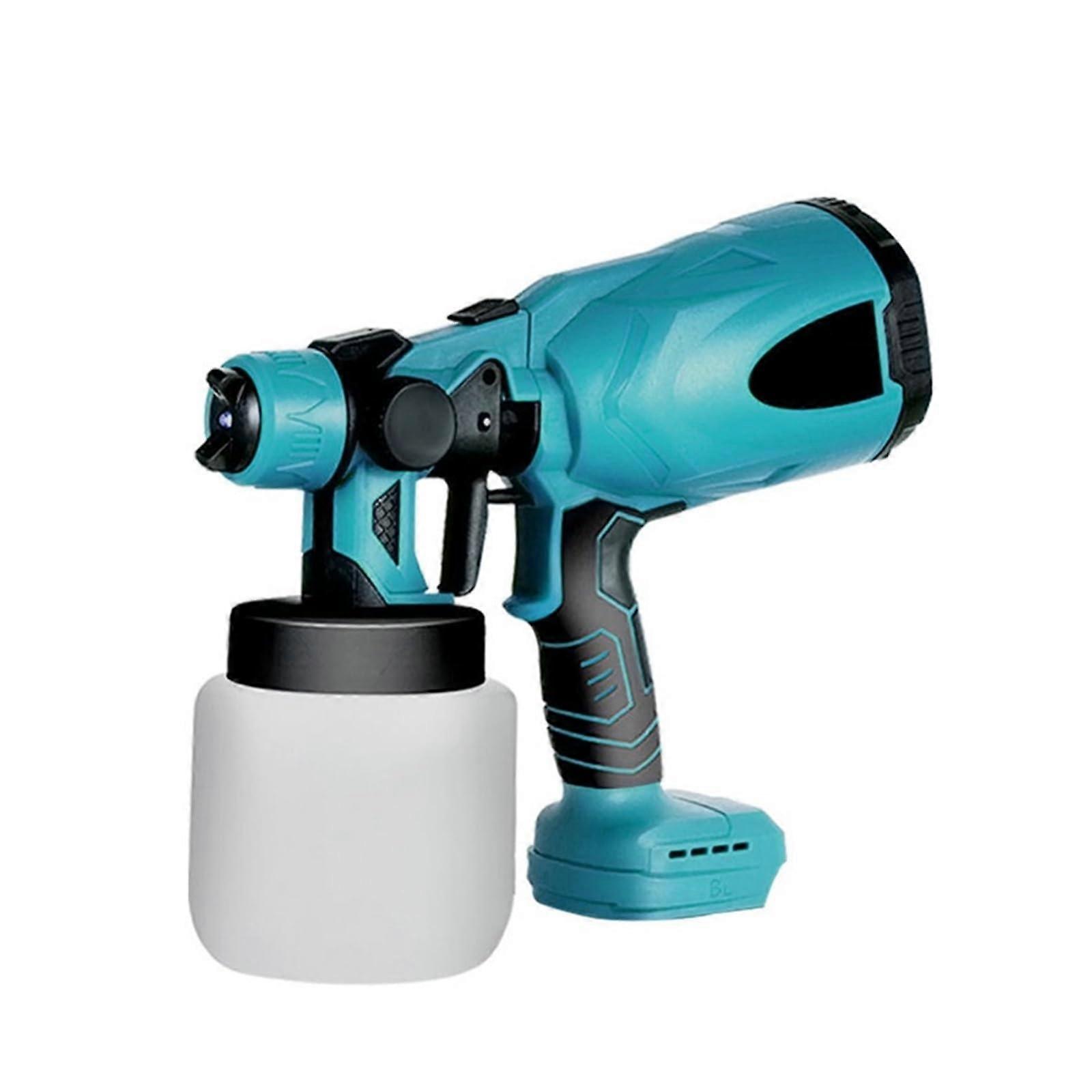 Spray Gun Set 800ml Cordless Electric Paint Spray Gun for 18V Battery (Blue)