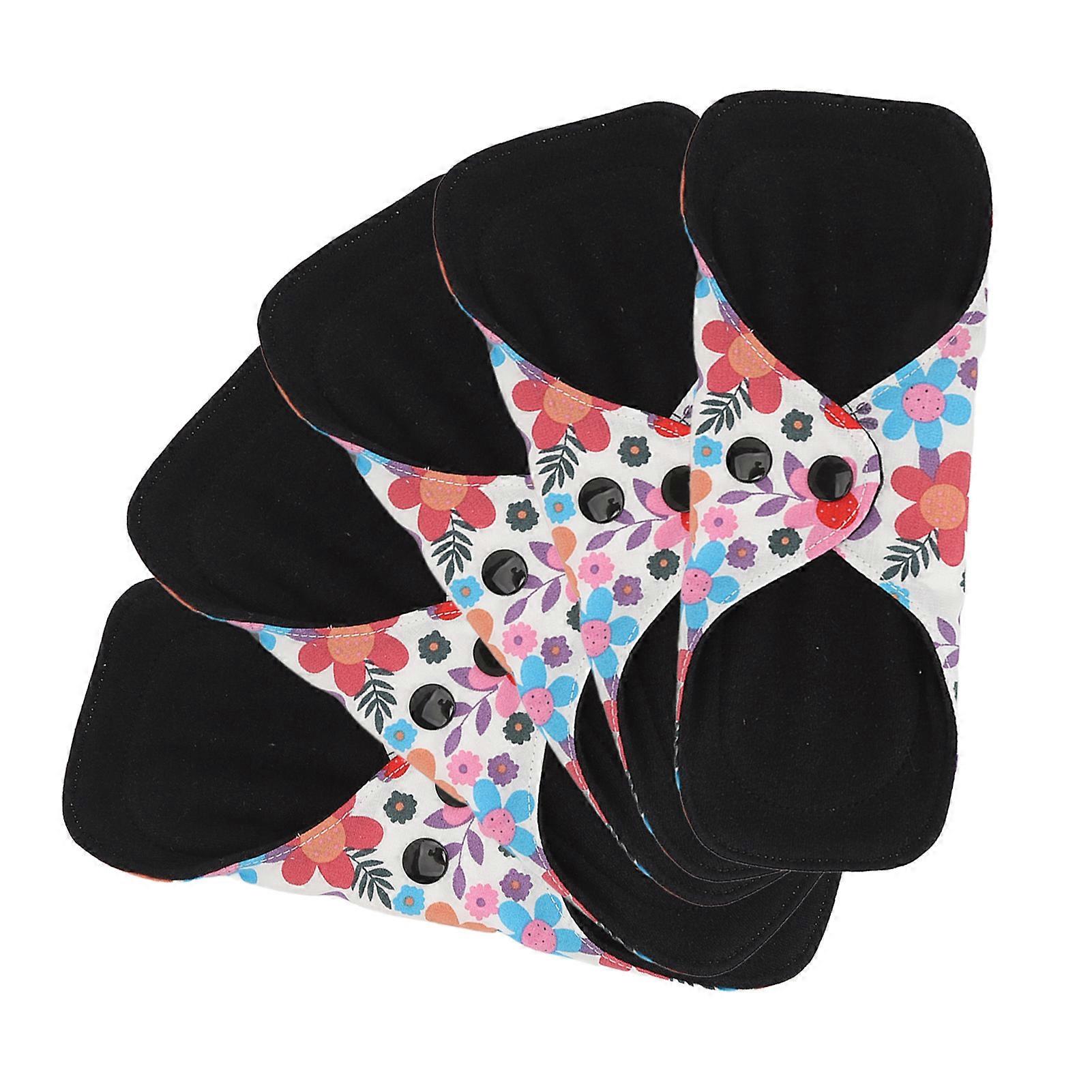 5pcs Reusable Menstrual Pads Breathable Highly Absorbent Cotton Postpartum Sanitary Pad L