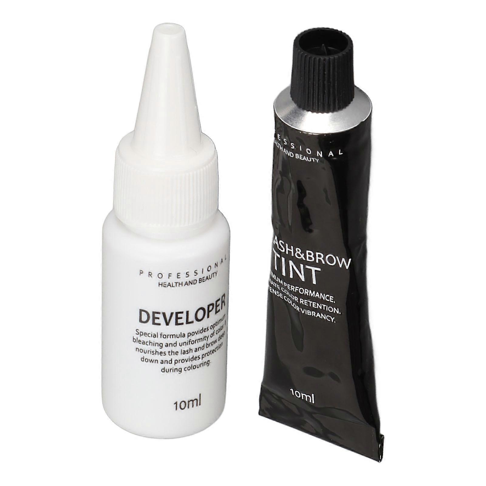 Eyebrow Dye Natural Bright Color Waterproof Sweat Proof Long Lasting Eyebrow Cream Set Paste 10ml Liquid 10ml Black