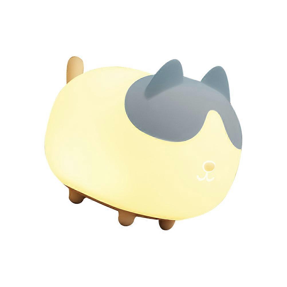 Cat Lamp Night Light Usb Charging Warm Lighting 1 Set For Bedroom Use Blue Abs Simple and Practical Design