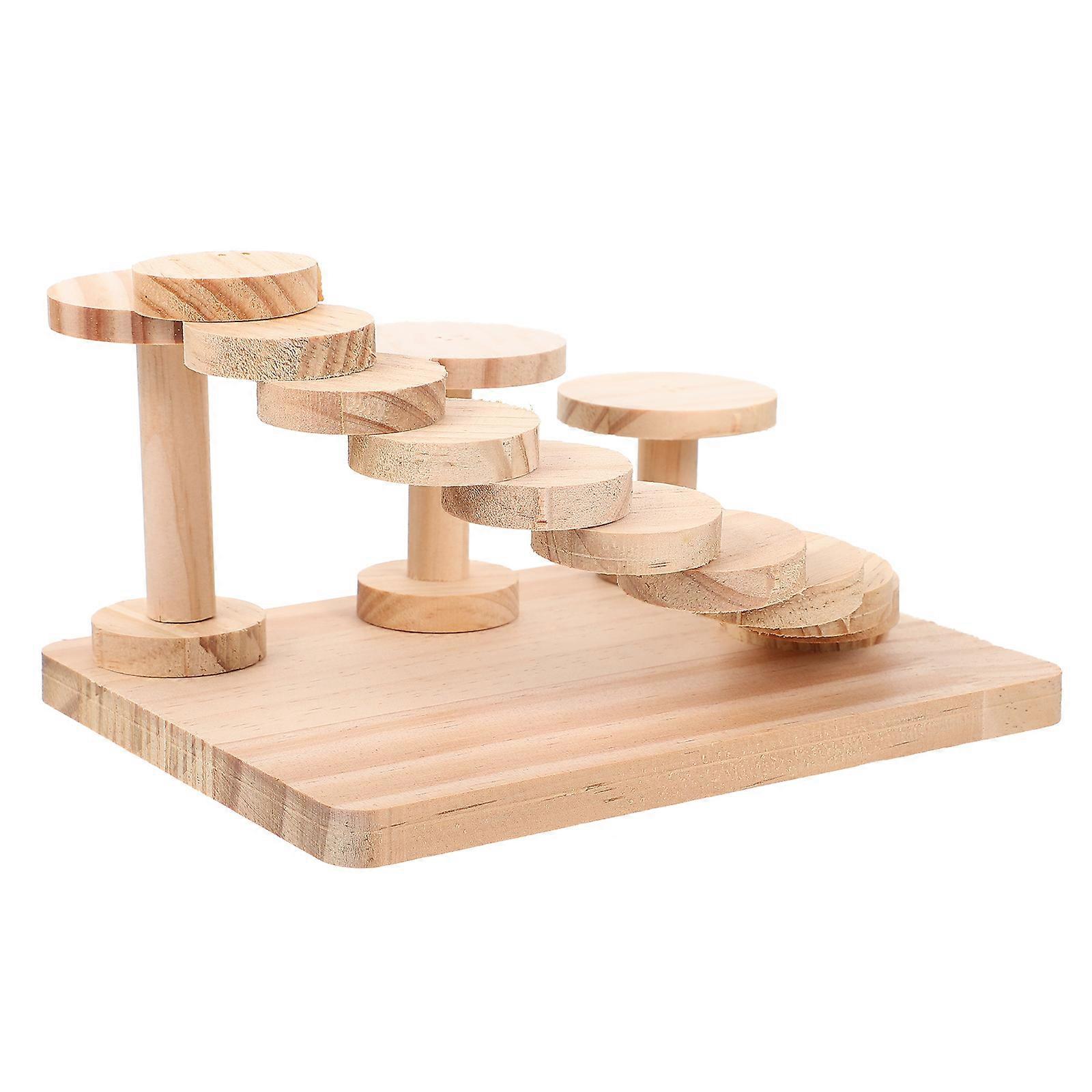 Wooden Hamster Ladder Climbing Platform – Durable, Bite Resistant Playground for Pet Hamsters to Promote Exercise and Coordination