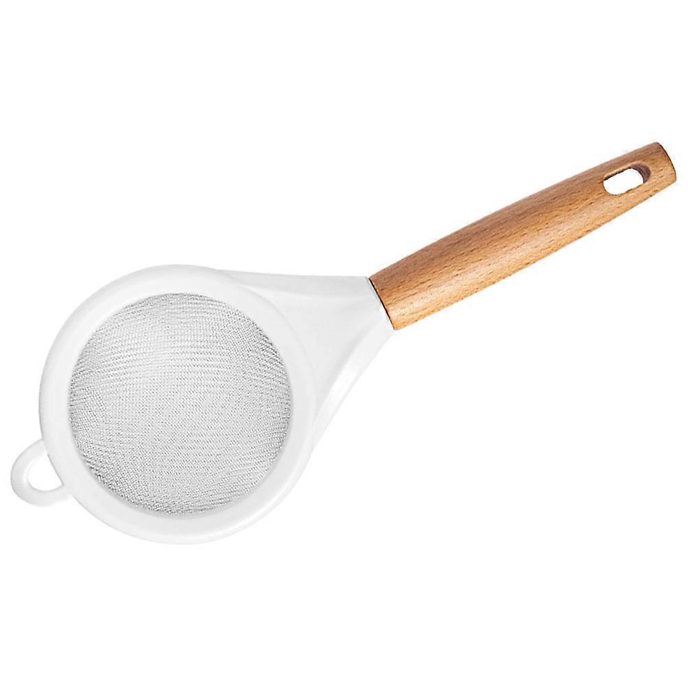Stainless Steel Mesh Strainer with Wooden Handle for Baking and Tea Sifting Multi Use 6.5 inch