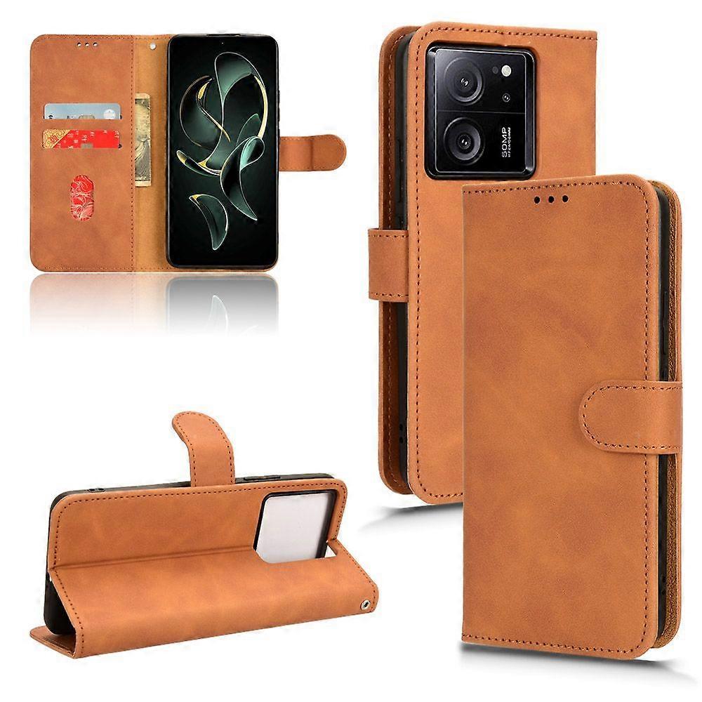 Case for Xiaomi 13T/13T Pro Creative Magnetic Premium PU Leather Flip Case with Card Slot and Hand Strap Cover Compatible with Xiaomi 13T/13T Pro