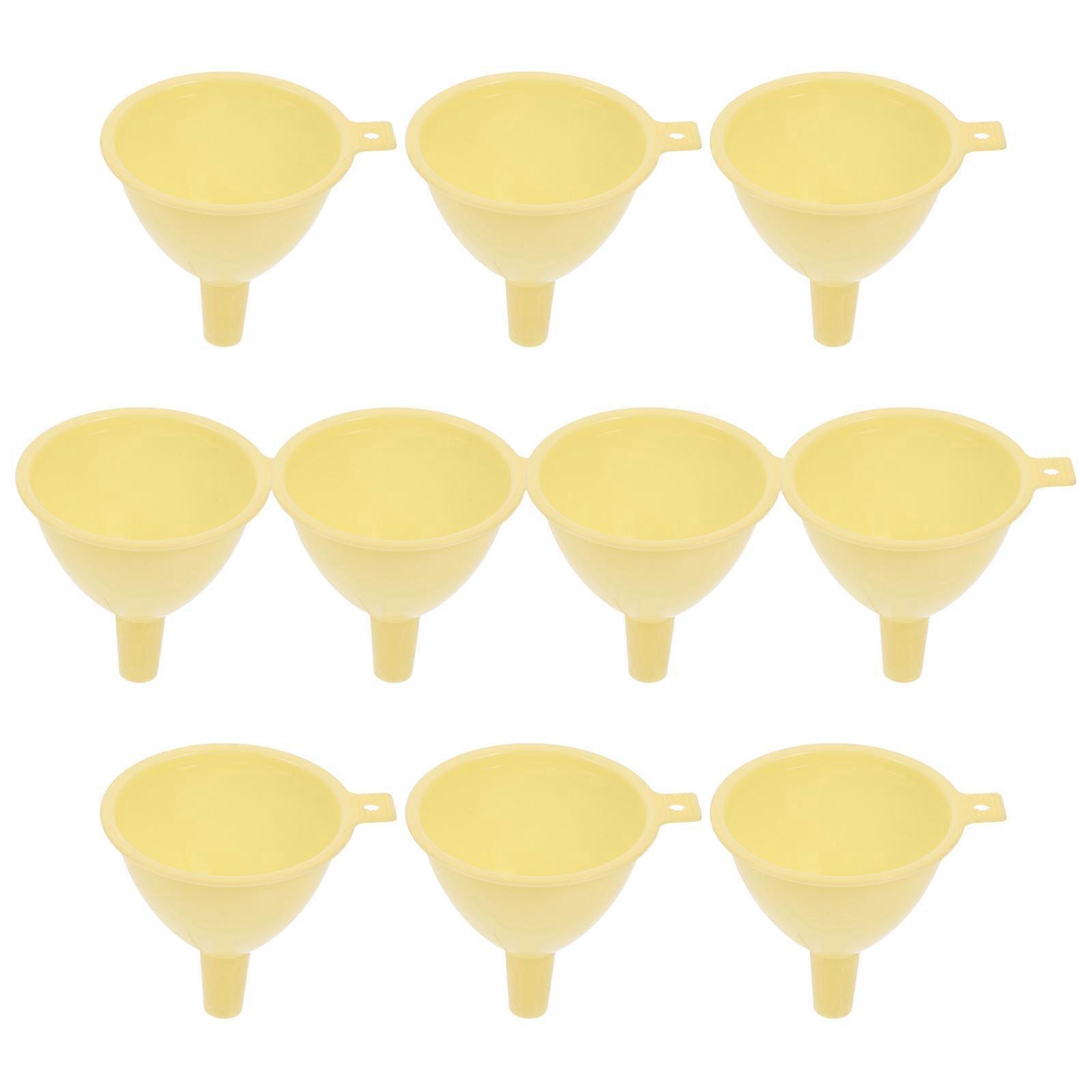 Yellow Plastic funnel for Lab Use Safe and Suitable for Narrow Bottlenecks 10pcs
