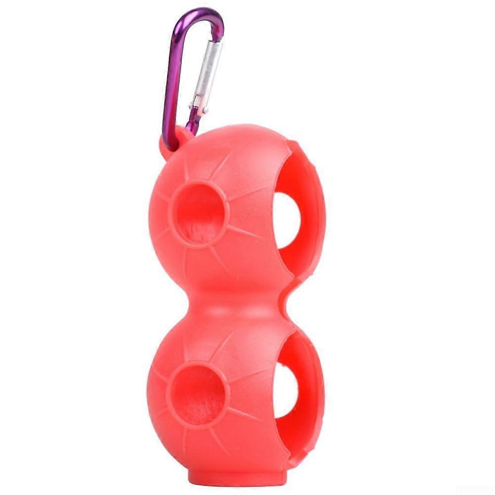 Portable Ball Carrier with Buckle, Fits 2 Balls, 6 Colorful Options (Red)
