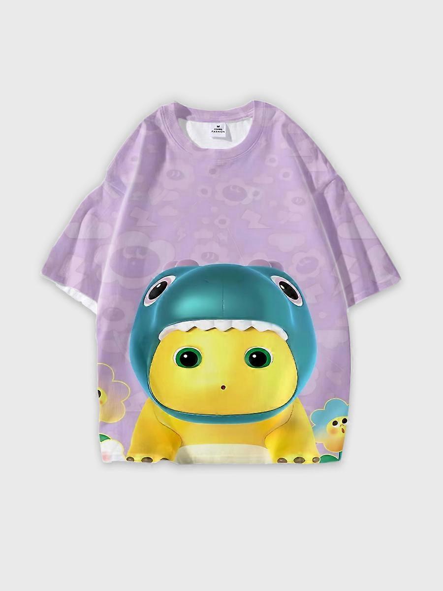 T-shirt round neck Cartoon Pattern loose short sleeve D65