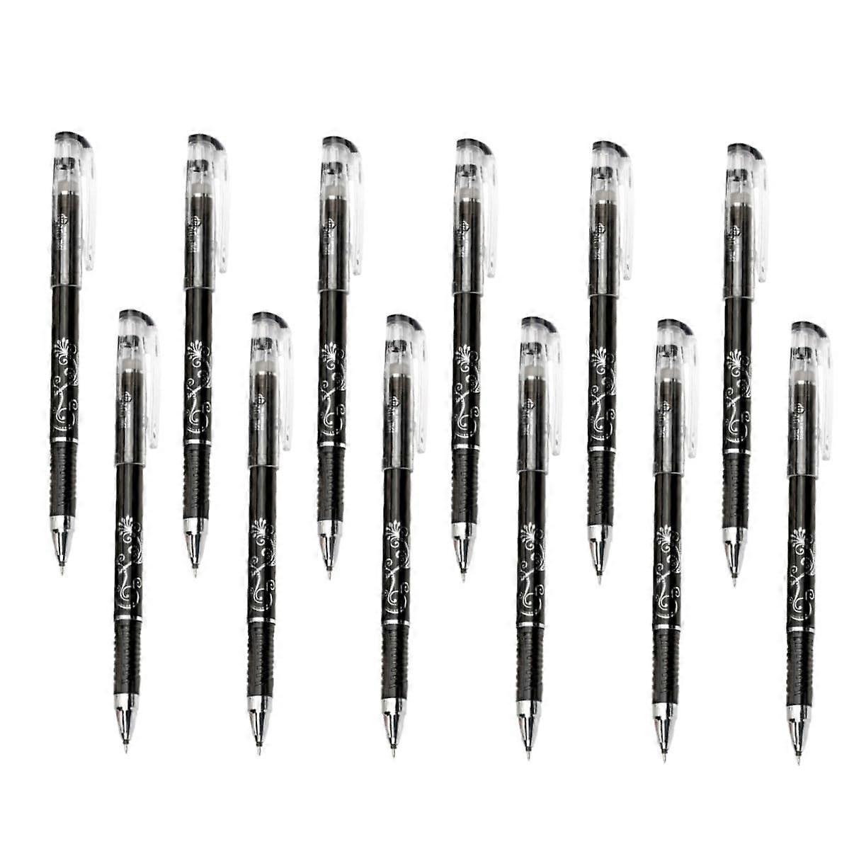 Erasable Gel Pens Pack of 12 Black Ink Retractable Constellation Nib for Diaries, Graffiti, and Signing