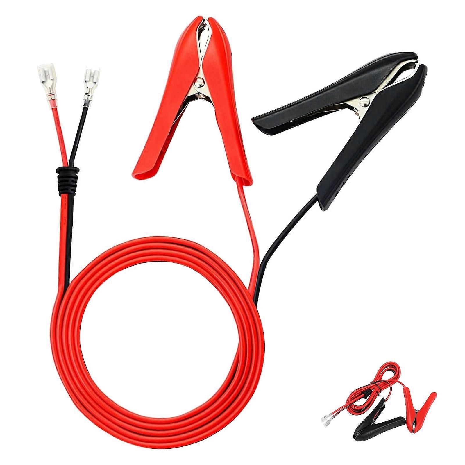 Battery Crocodile Clips 1.8m 18AWG 12V 24V Heavy-Duty Clamp with Quick Splice Crimp Lock Terminal for Charging and Connection
