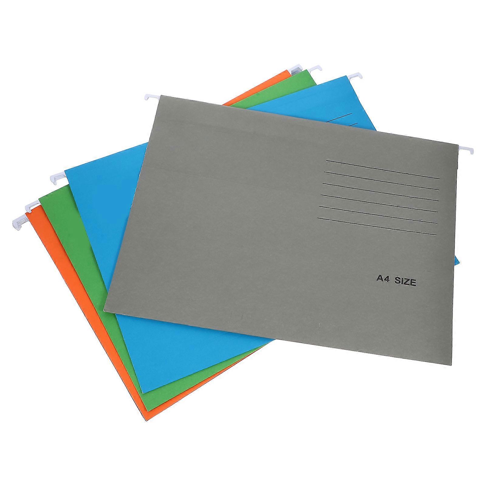 Folder Holder Hanging Storage Folder File Organization Rectangular Shape Assorted Color Iron Paper Travel 8Pcs