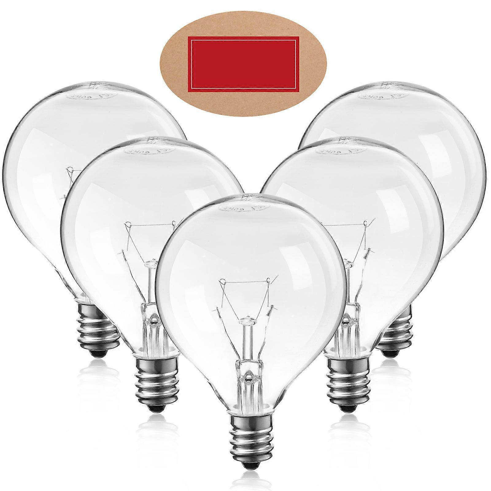 220V-230V 5 Pcs Glass Lamp Bulbs 25W 200 Lumen for String Lights and Household Use Ideal Replacement Bulbs with Temperature Resistance