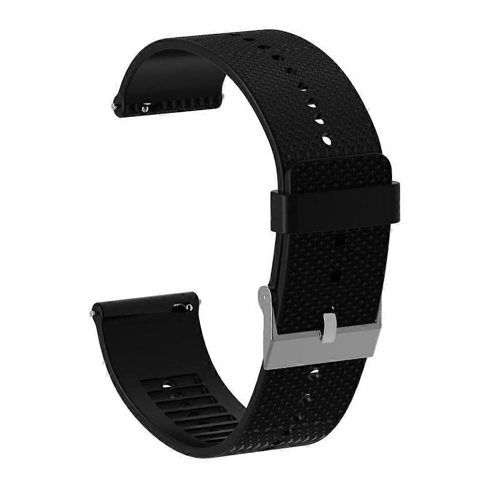 Silicone Watchband for Men Black Fashion Replacement Band Strap Compatible with Polar Ignite 0.8 inch wide