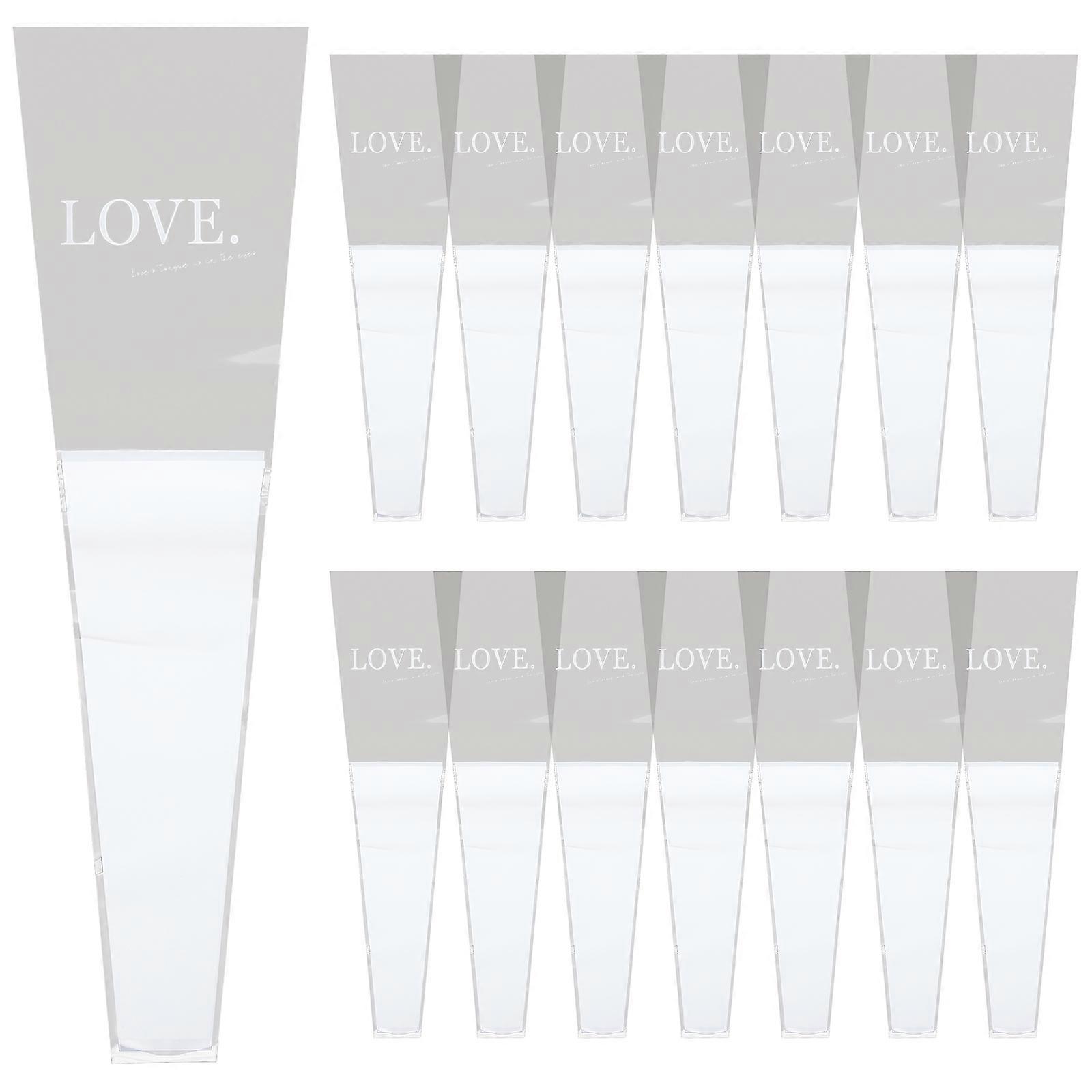 White Cellophane Flower Sleeves for Bouquets Perfect for Packaging Single Roses with Open Tops and Bottom
