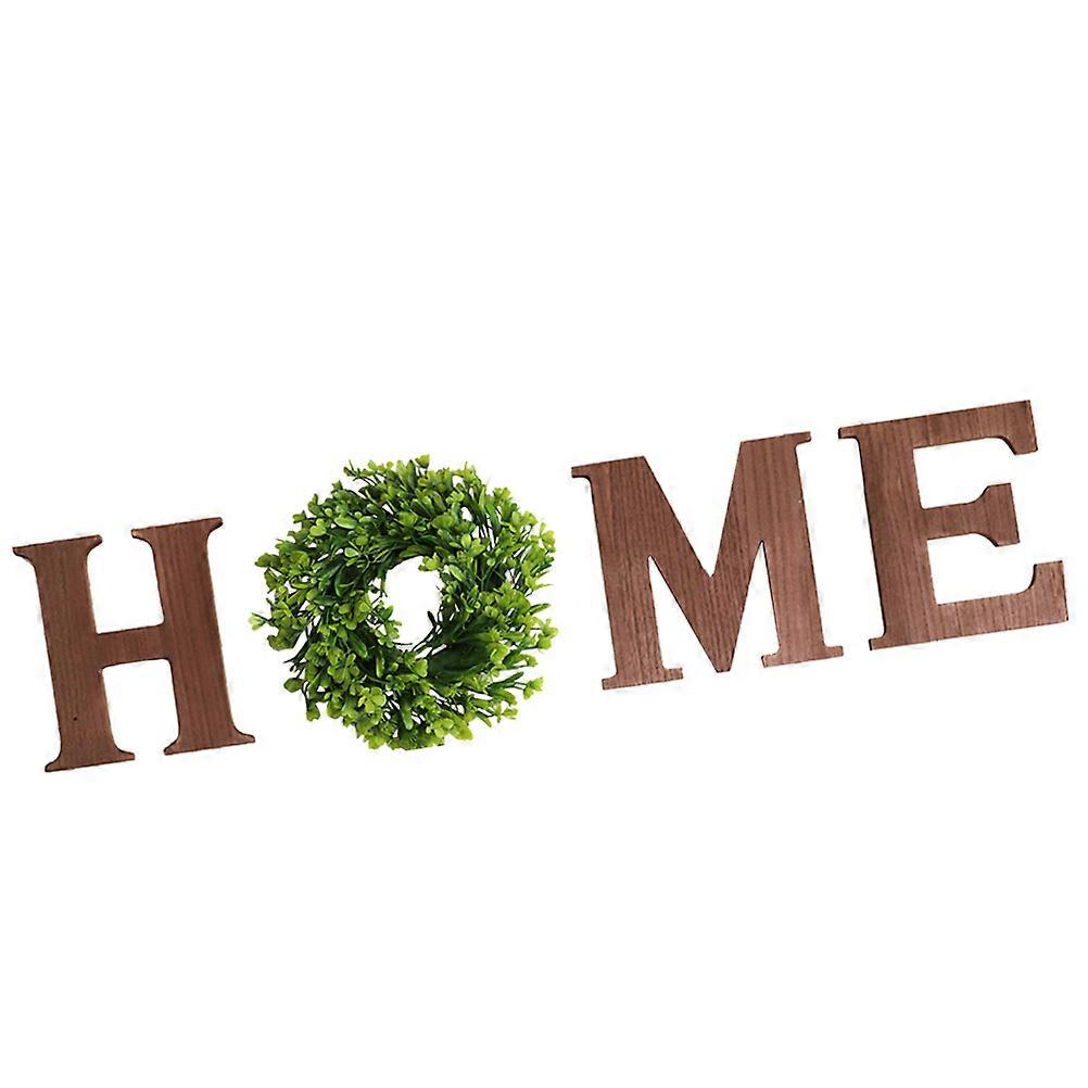 Wooden Hanging Decor with HOME Letters Design for Indoor Use Coffee Color 1 Set