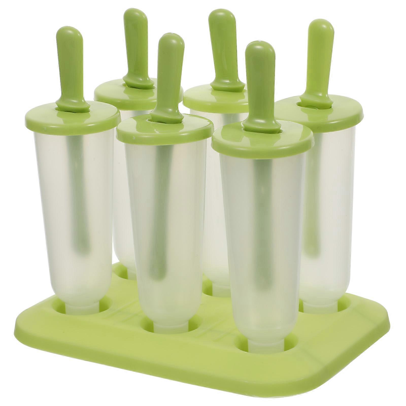 Popsicle Molds 2Pcs Green Plastic Ice Cream Mold for Home Use Round Fun Shapes