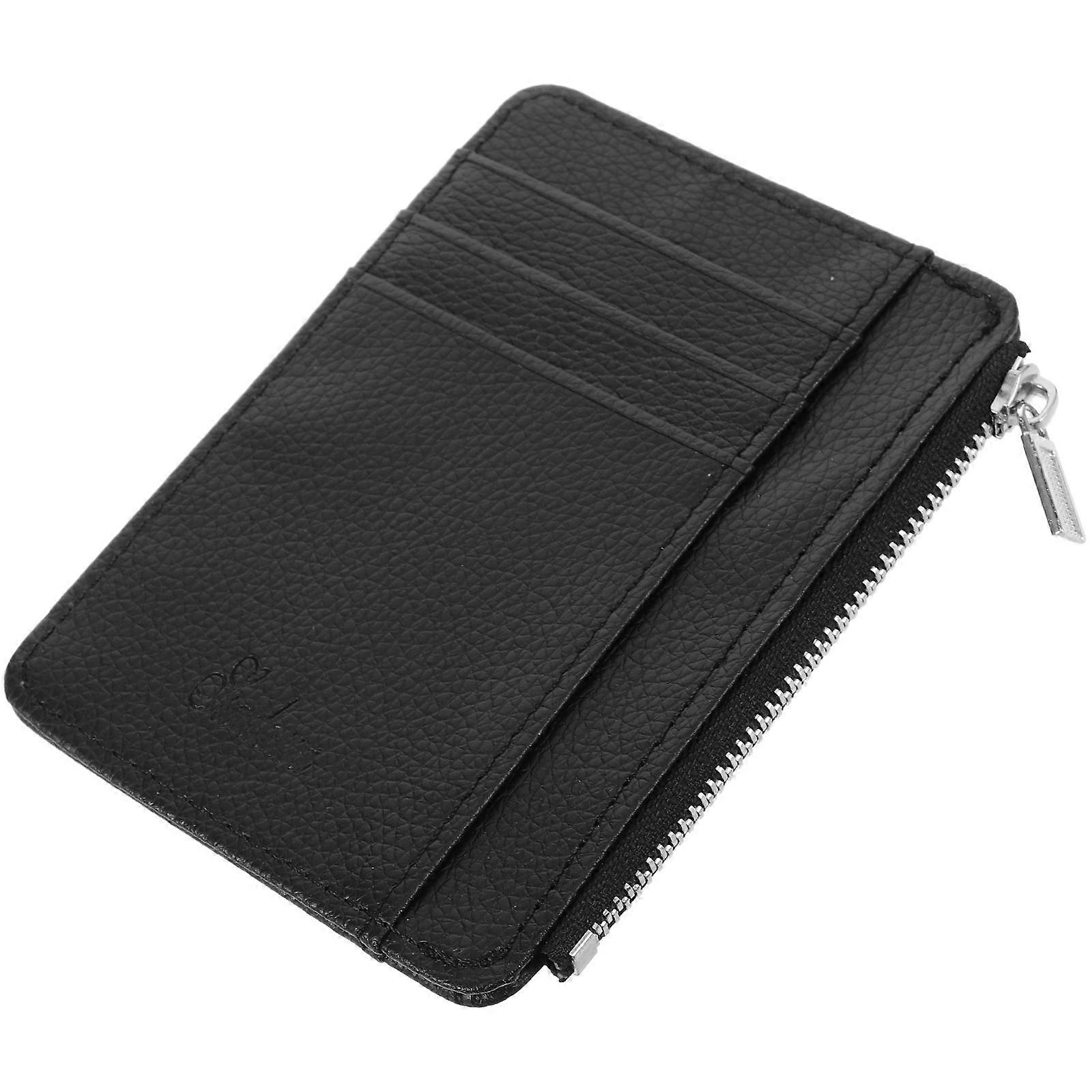 Black PU Coin Purse for Women Durable Small Storage Bag Perfect for Traveling and Daily Use 7 x 5 inches