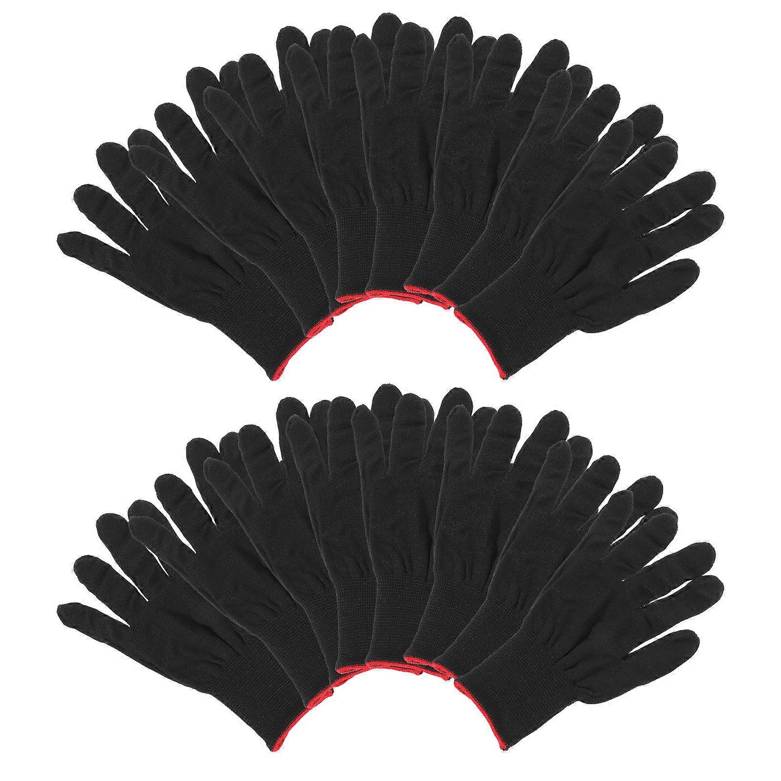 12 Pairs Static Resistant Knitted Gloves for Adult Work Use in Electronics Assembly, Industrial Production, and Laboratory Environments – Comfortable
