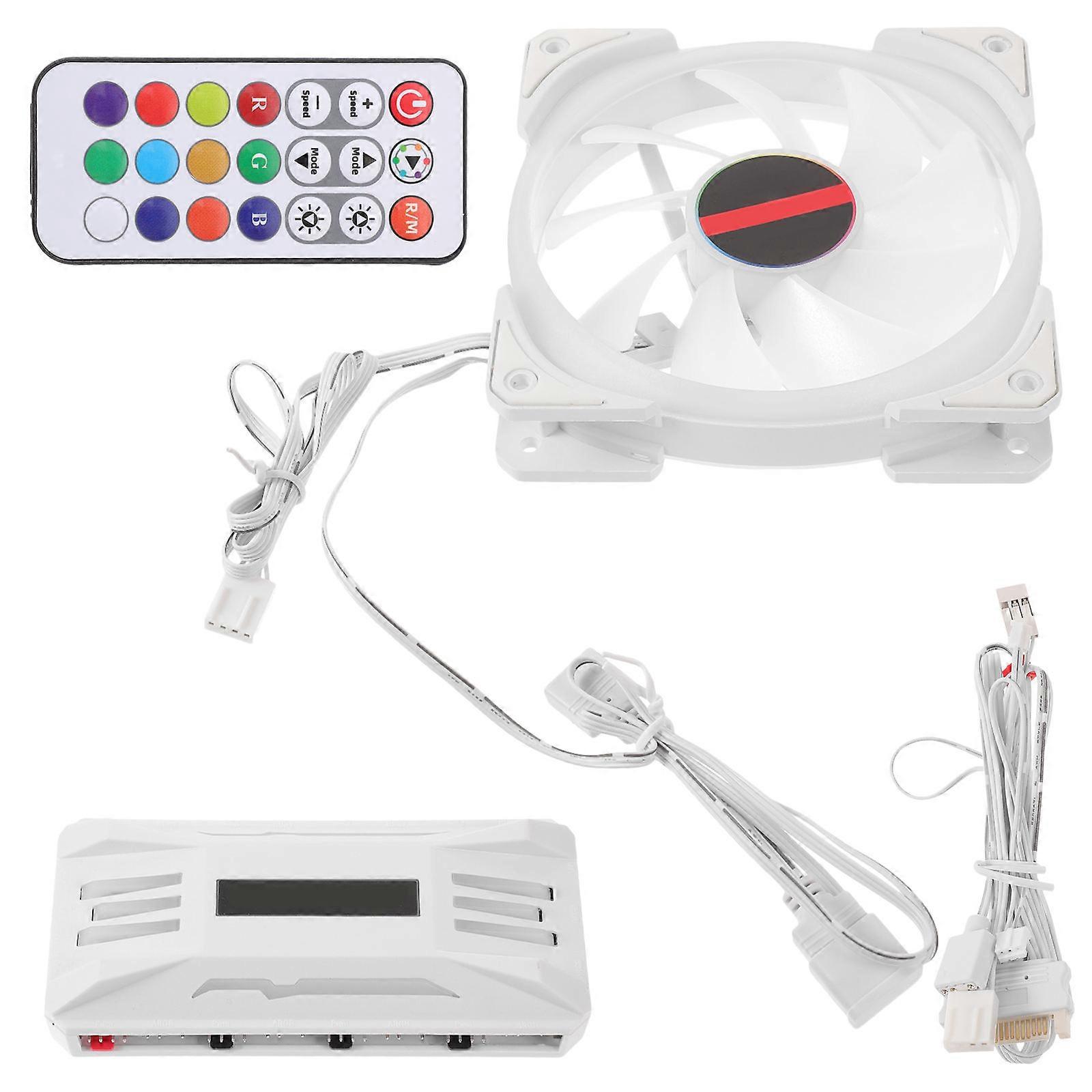 12cm Square Desktop PC Fan with Silent Cooling Function and RGB Lighting 2Set for PC Enthusiasts Custom Builds