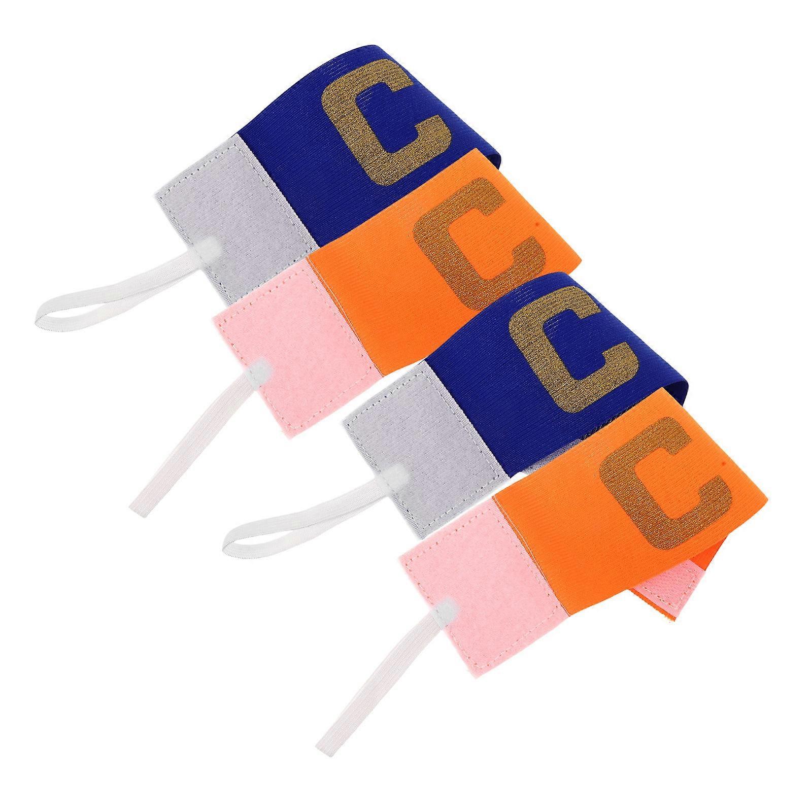 Colored Elastic Captain Armband 4Pcs For Children's Soccer Matches Wraparound Design