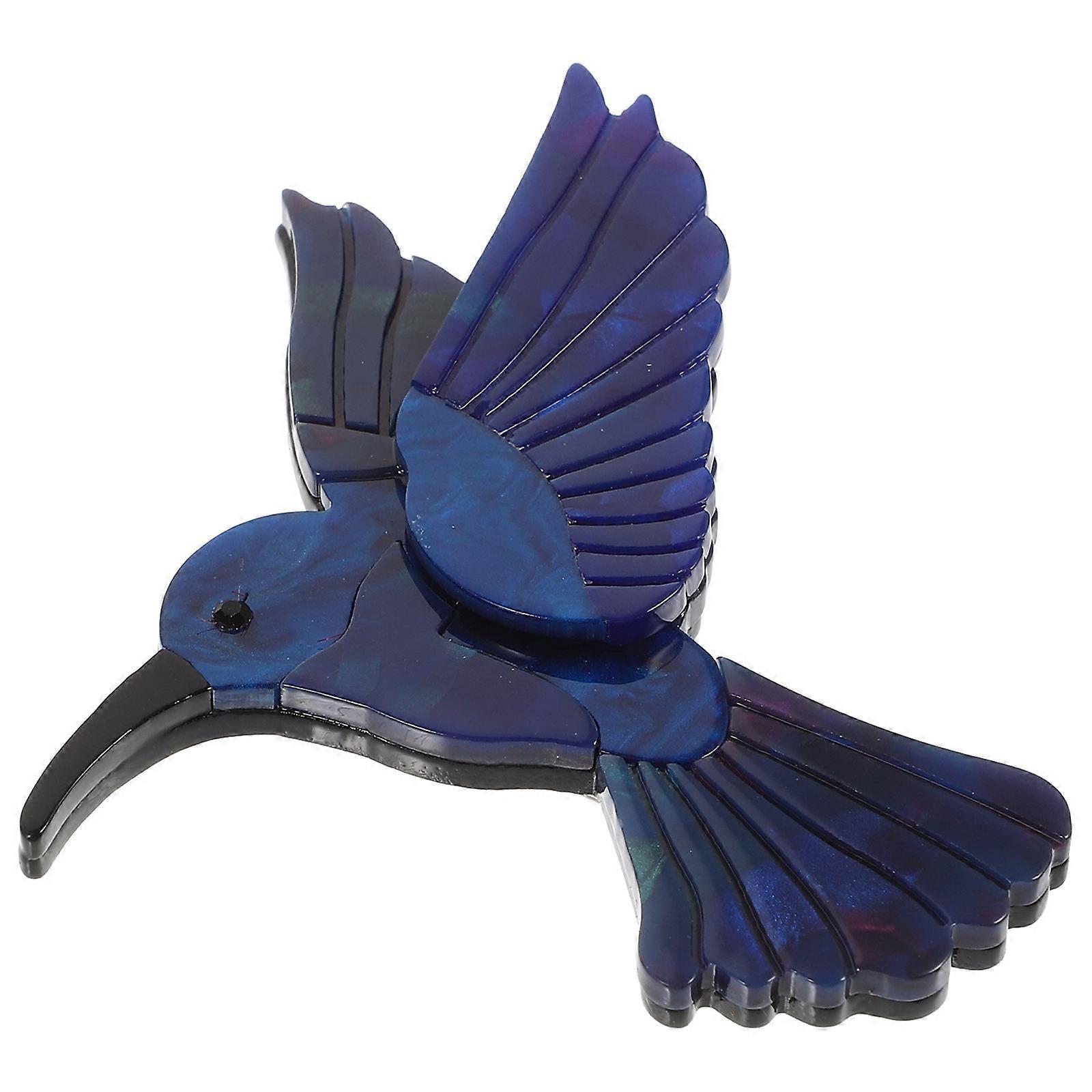 Dark Blue Hummingbird Brooch Pin for Decoration with Acrylic Material and Cute Appearance 1.5 inch