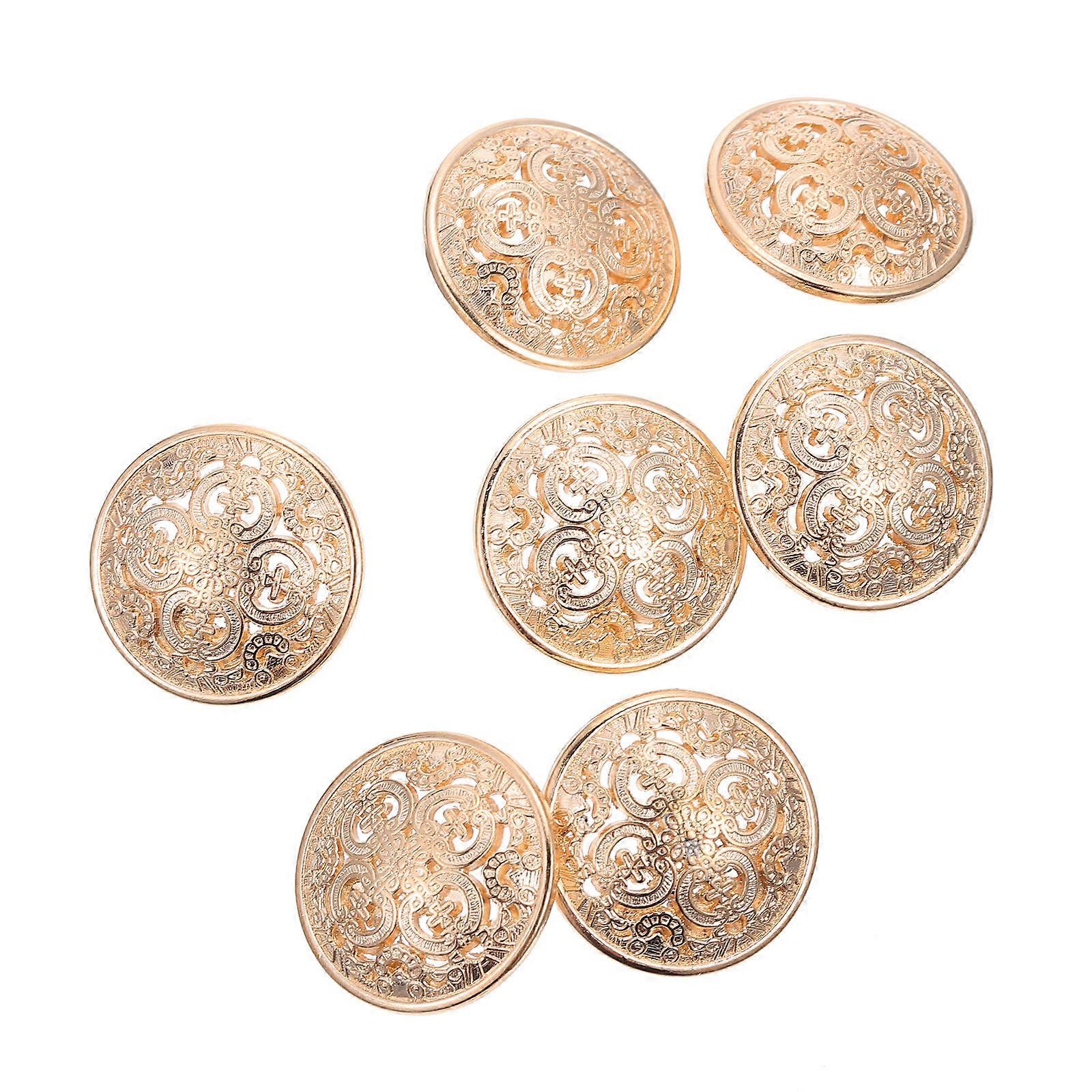 50pcs Hollow Metal Alloy Buttons for Coats, Suits, Cardigans, Bags – Royal Court Style Decorative Buckles – Replacement Hardware Fasteners