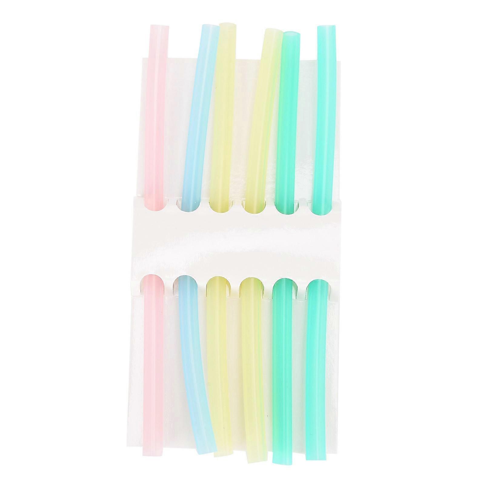 6pcs Baby Silicone Straws Colorful Soft Reusable Kids Drinking Straws for Drinks Rice Paste