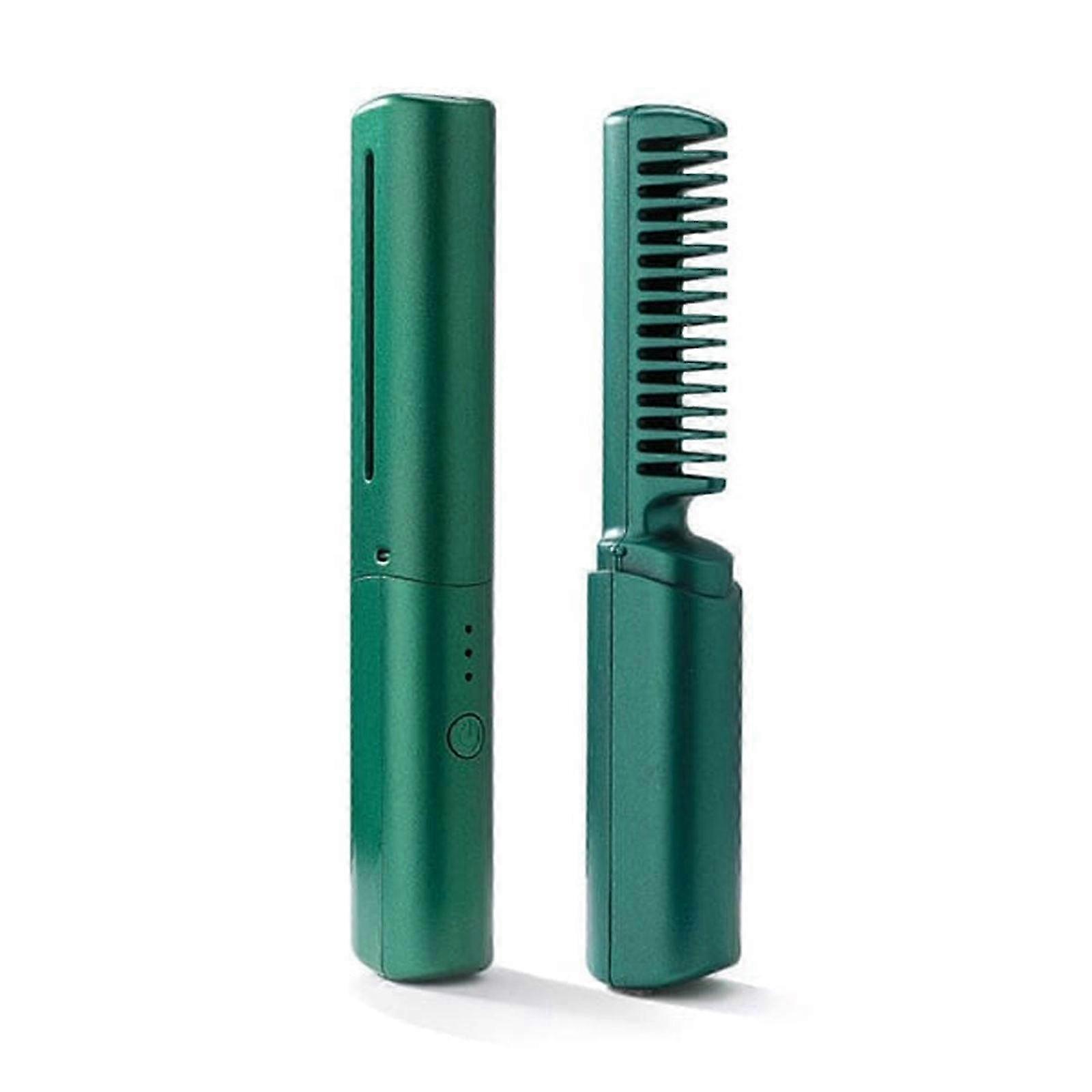 Portable Cordless Hair Straightening Brush with 3 Levels Temperature Auto-Of