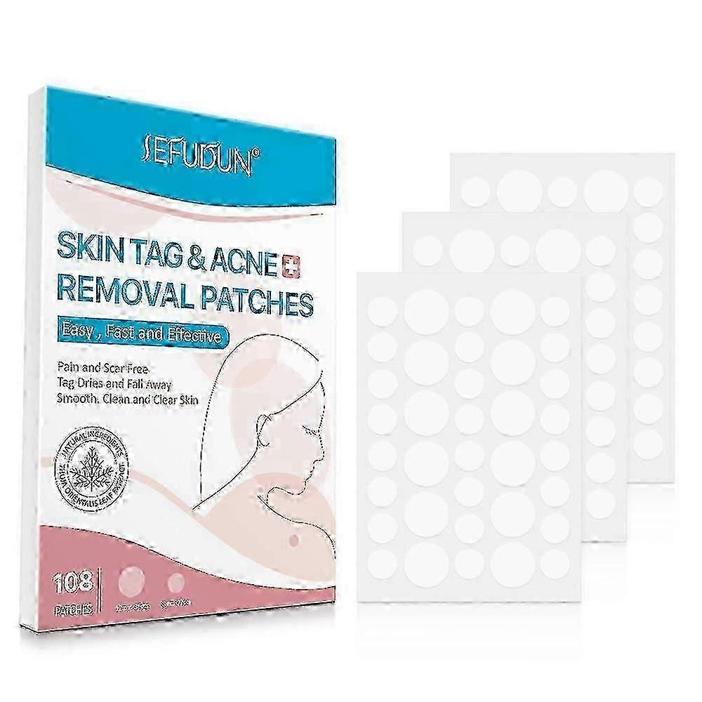 Sefudun 108pcs Skin Tag Remover Patches Remover Pickel Absorbierende Abdeckung Anti-Infektion Unsichtbare Hydrokolloid-Hautpflege
