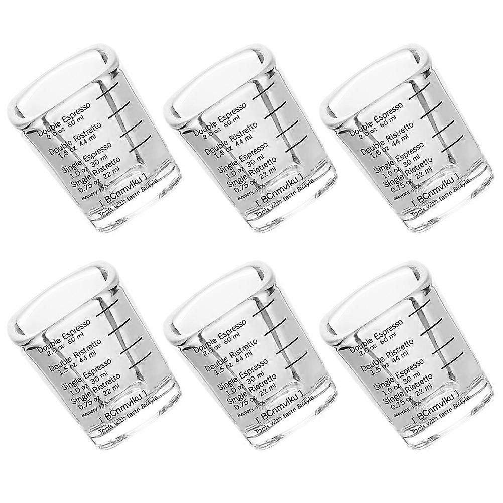 Kaffee-Messbecher für praktische Benutzer 60 ml Transparenter Vorratsbecher in Form eines Skalendesigns 6 Stück
