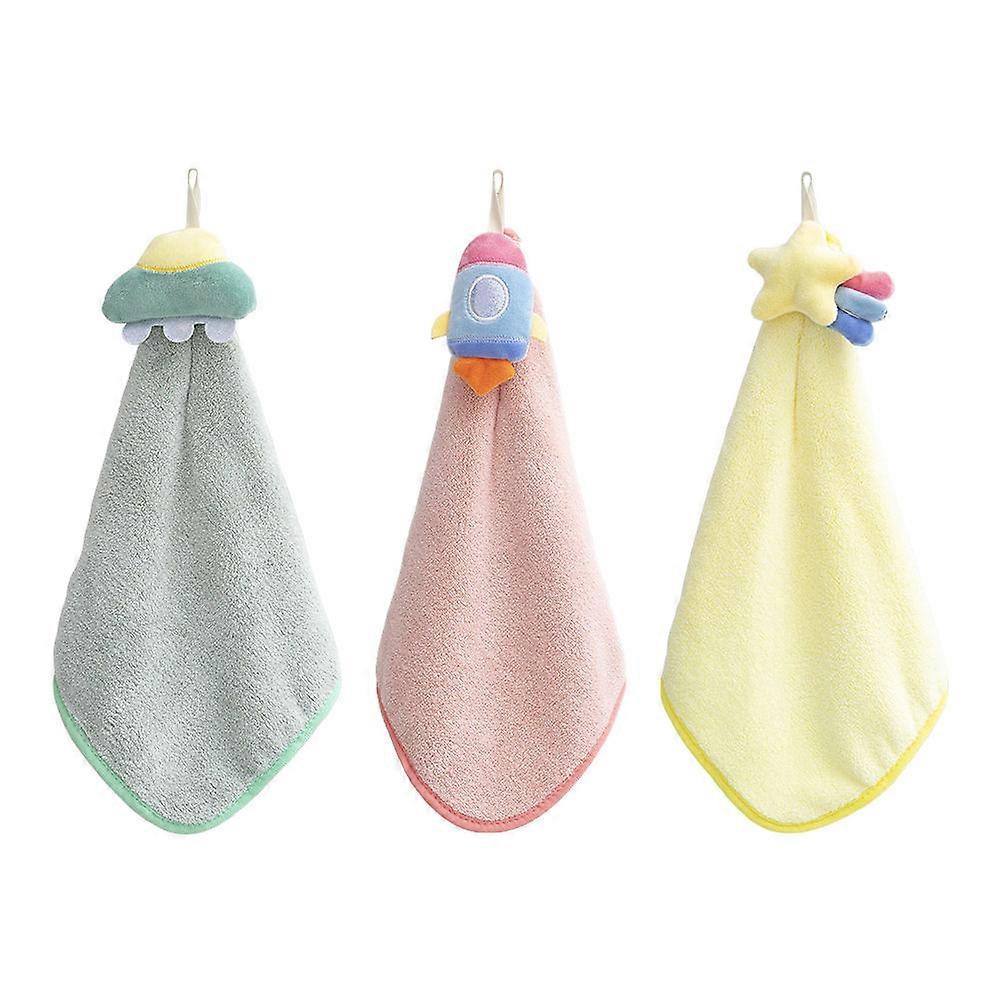 Children's Hand Towels Set 3Pcs Quick-Drying Assorted Color Suitable For Home Use And Baby Nursery Settings