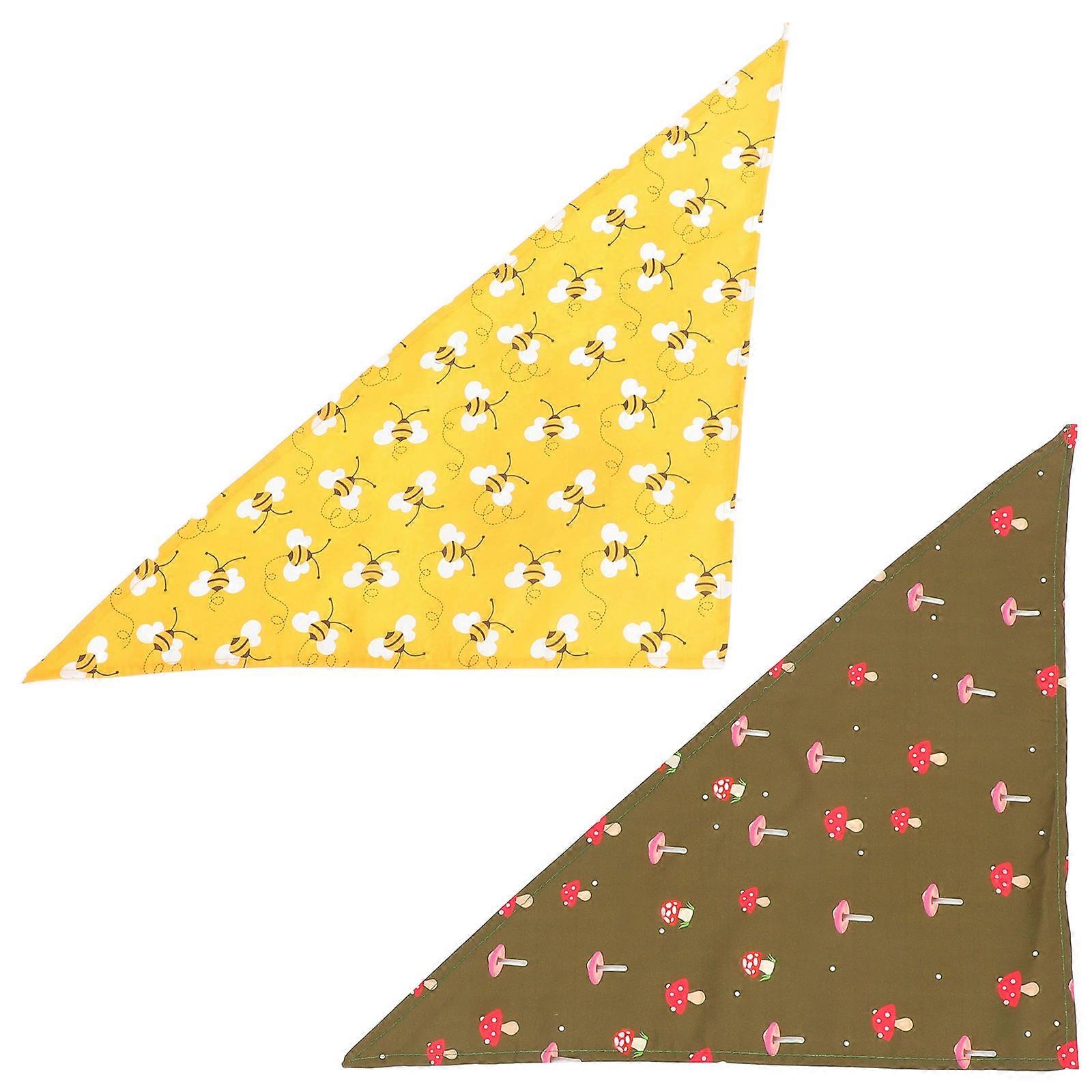 2pcs Dog Triangular Bandana with Pet Cartoon Printing Suitable for Pets