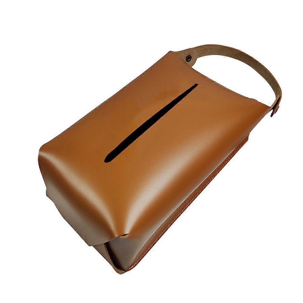 Stylish Paper Towel Box Hanging Household Item Brown 20x12cm Simple Shape 1Set