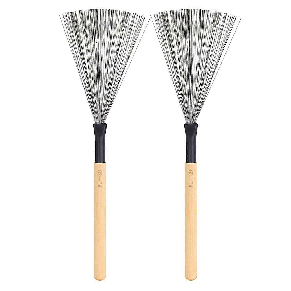 Durable Steel Drum Wire Brush with Wooden Handle for Performance and Jazz Drums Multi 2Pcs