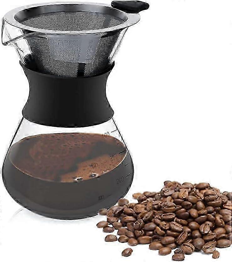 Pour-over coffee machine 401 ml, manual coffee machine, filter coffee machine, coffee machine with permanent filter