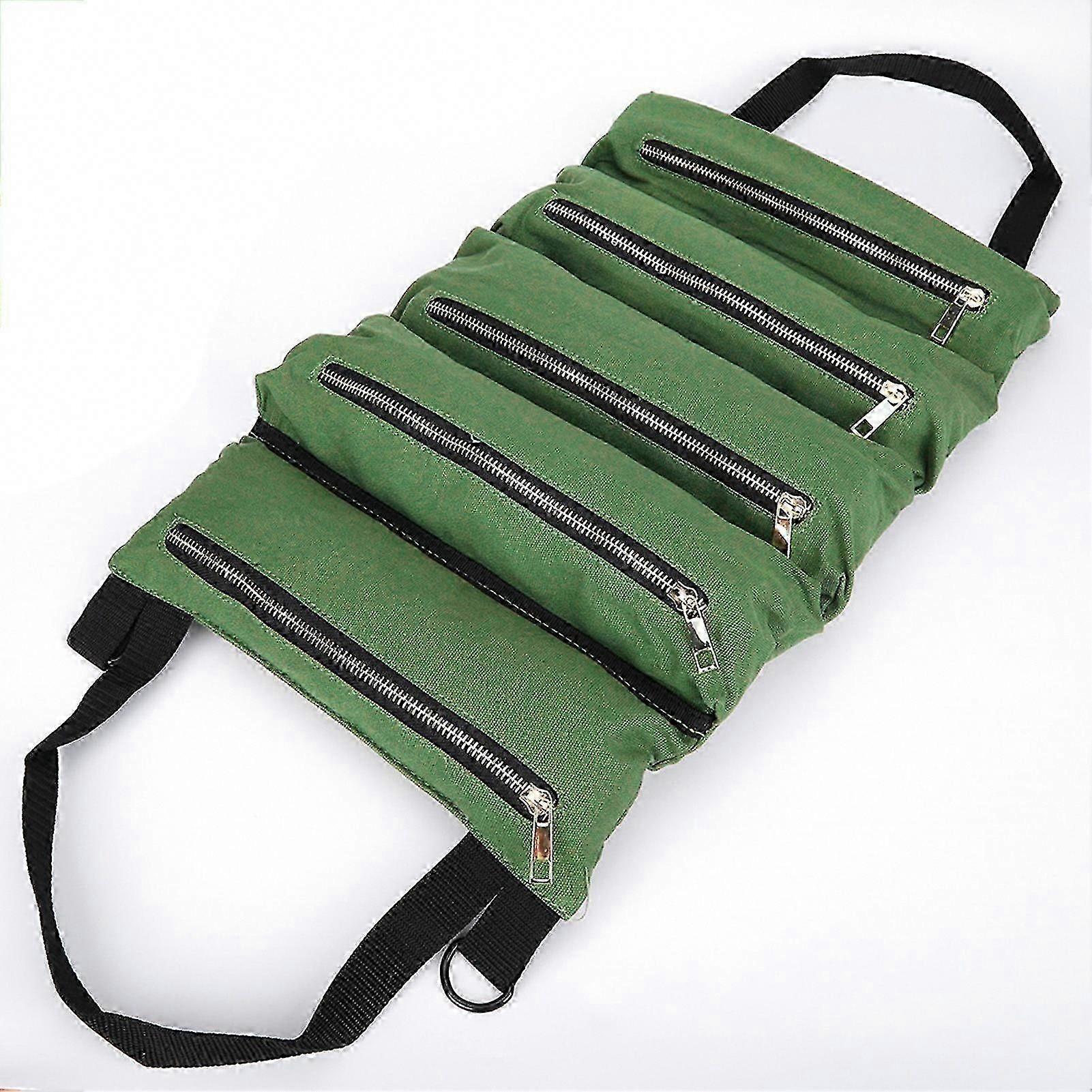 Portable Canvas Tool Organizer Roll Up Pouch for Spanners and Wrenches - Keep Tools Organized and Accessible