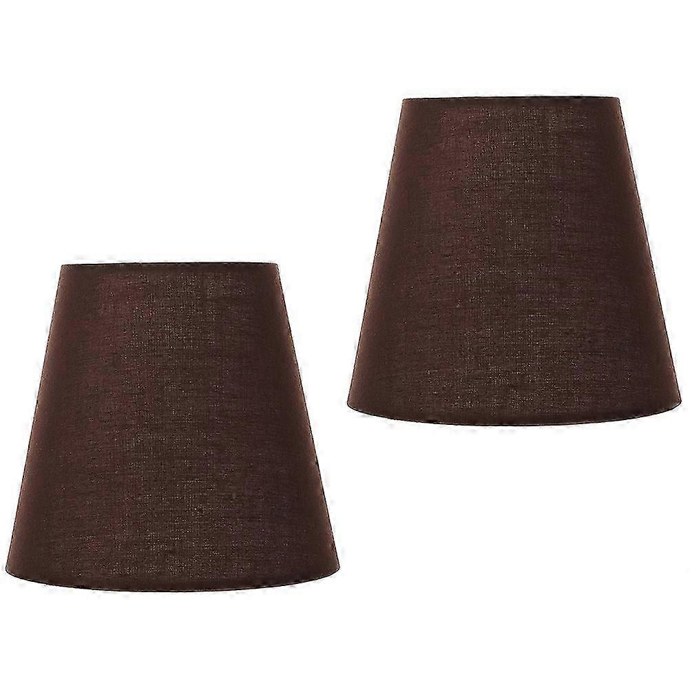 kaffefarget rustikk stoff lampeskjermer til soverom stue dekorativt lys diffusjon jern materiale 2 stk