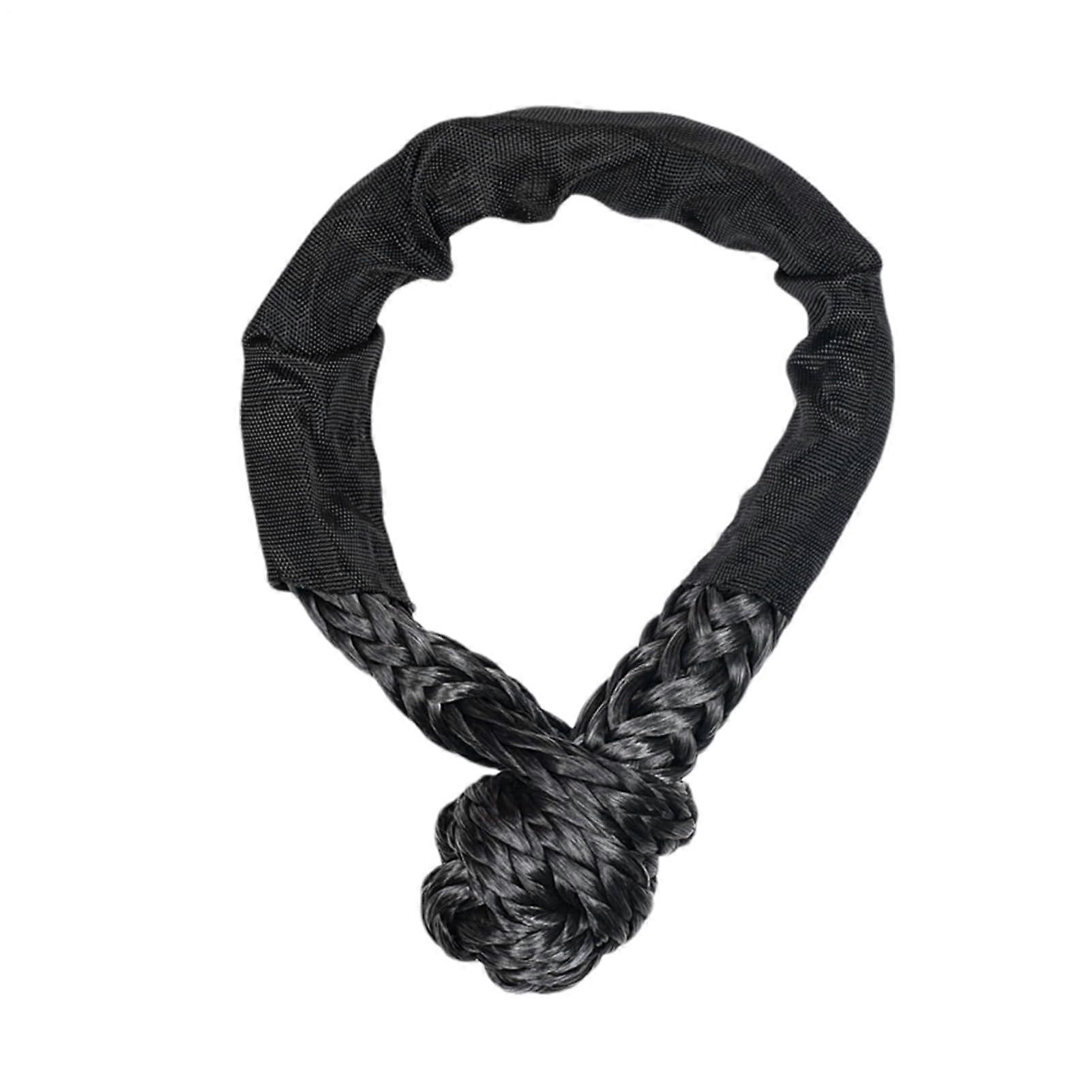 Synthetic rope with soft shackle, robust tow rope, heavyduty recovery with 2 shackles