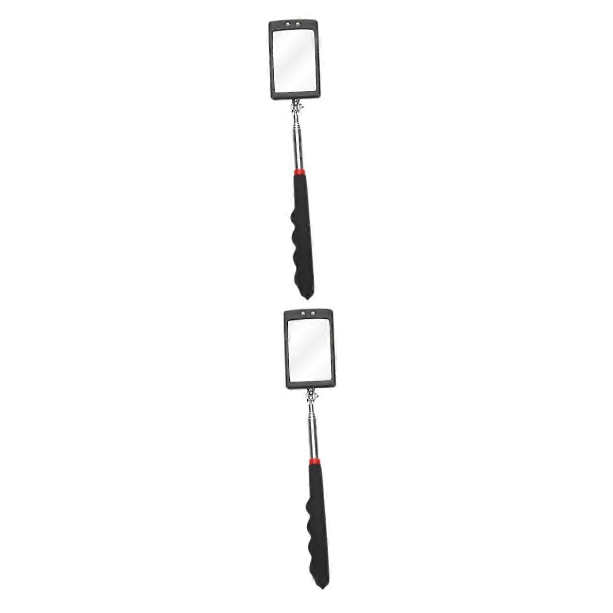 LED Light Reflector Car Inspection Mirror With Flexible Telescopic Arm 2-In-1 Great For Tight Spaces LED Work Light