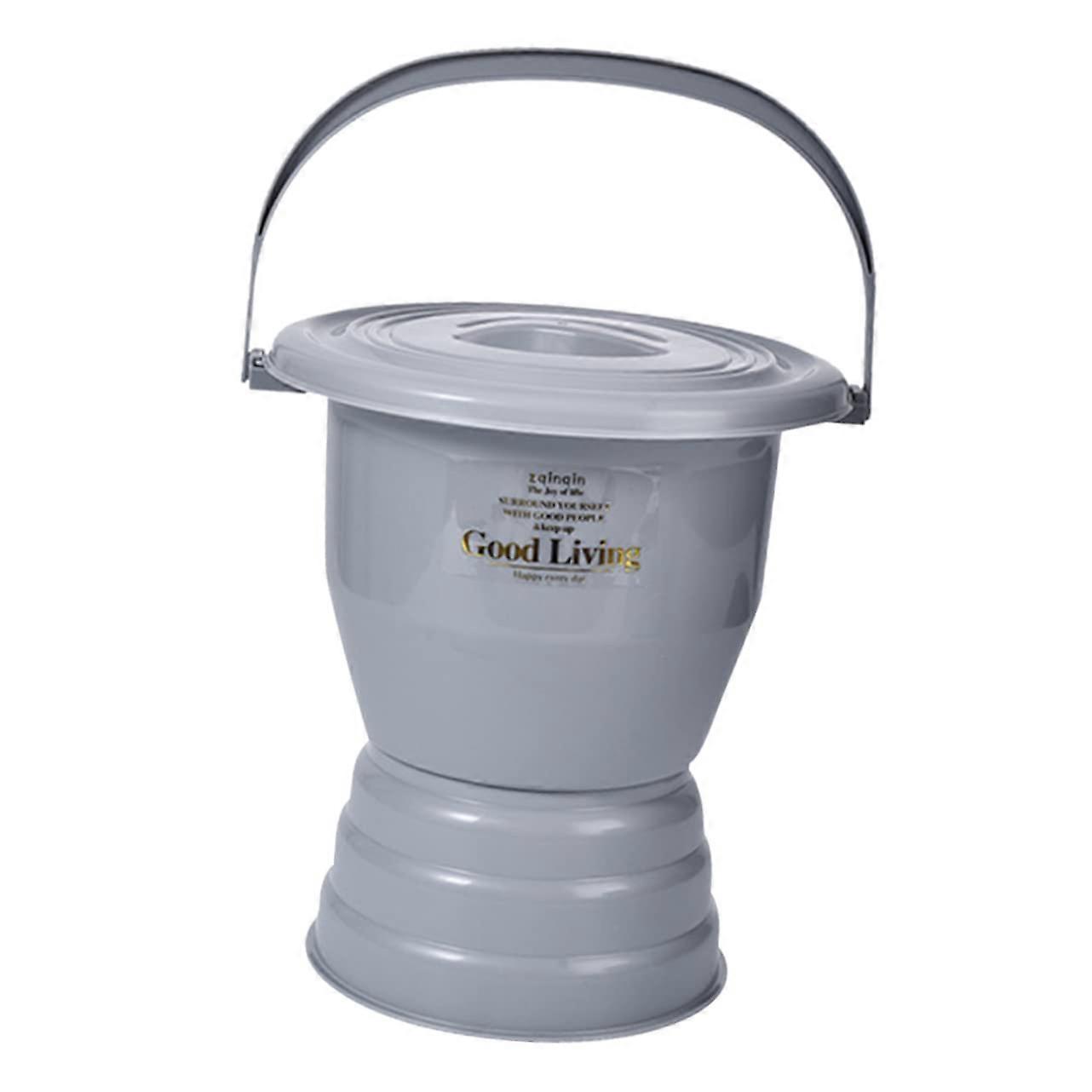 Chamber Pot With Lid For Seniors And Disabled, Portable Bedside Urinal Pot, Night Pot For Home Use, Gray