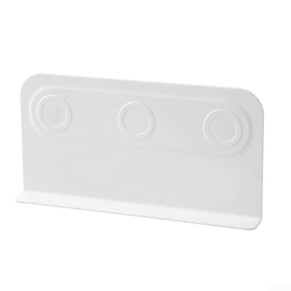 Remote control storage shelf with magnetic holder and punch wall mount, made from ABS, to maintain tidy spaces.