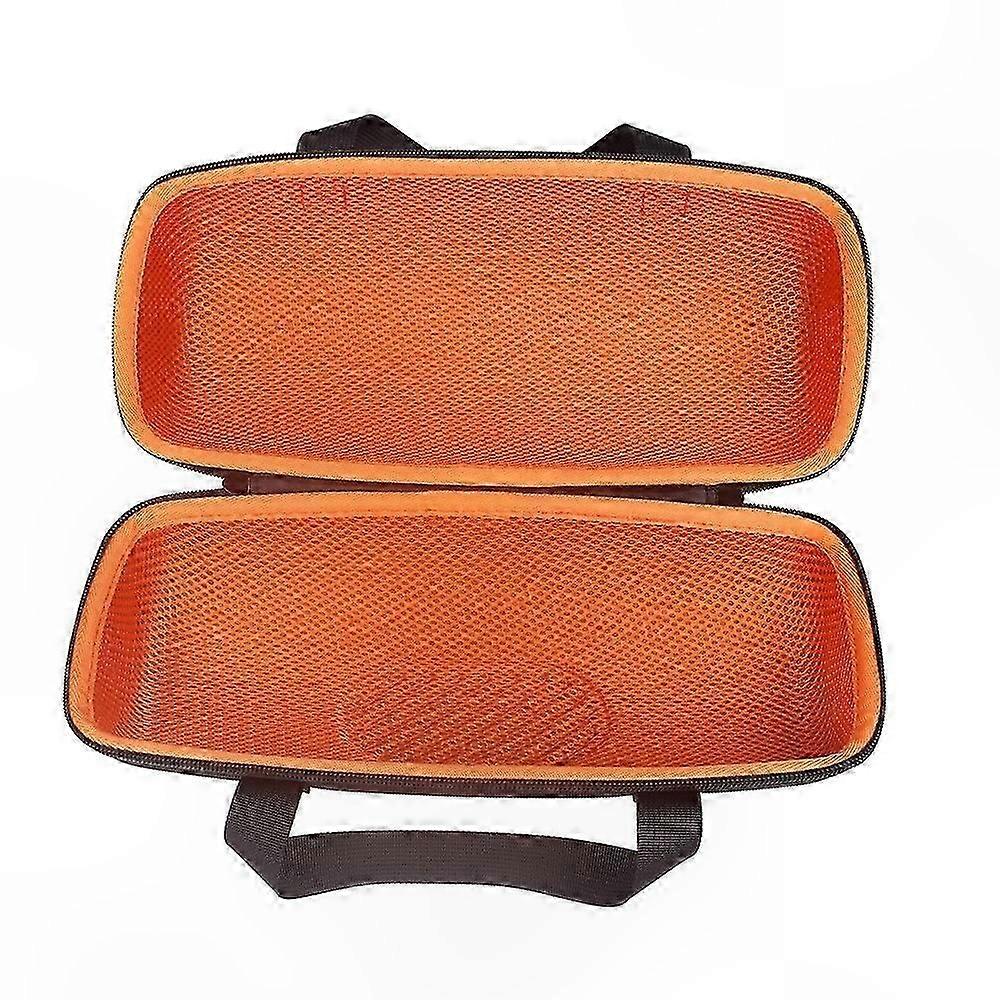 Portable Speaker Storage Bag with Protective Cover, Black-Orange, Compatible with Wireless Speaker Models