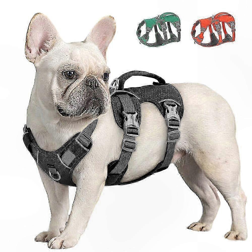 Reflective Nylon Dog Harness with Handle, Adjustable No-Pull Pet Vest for Walking and Training