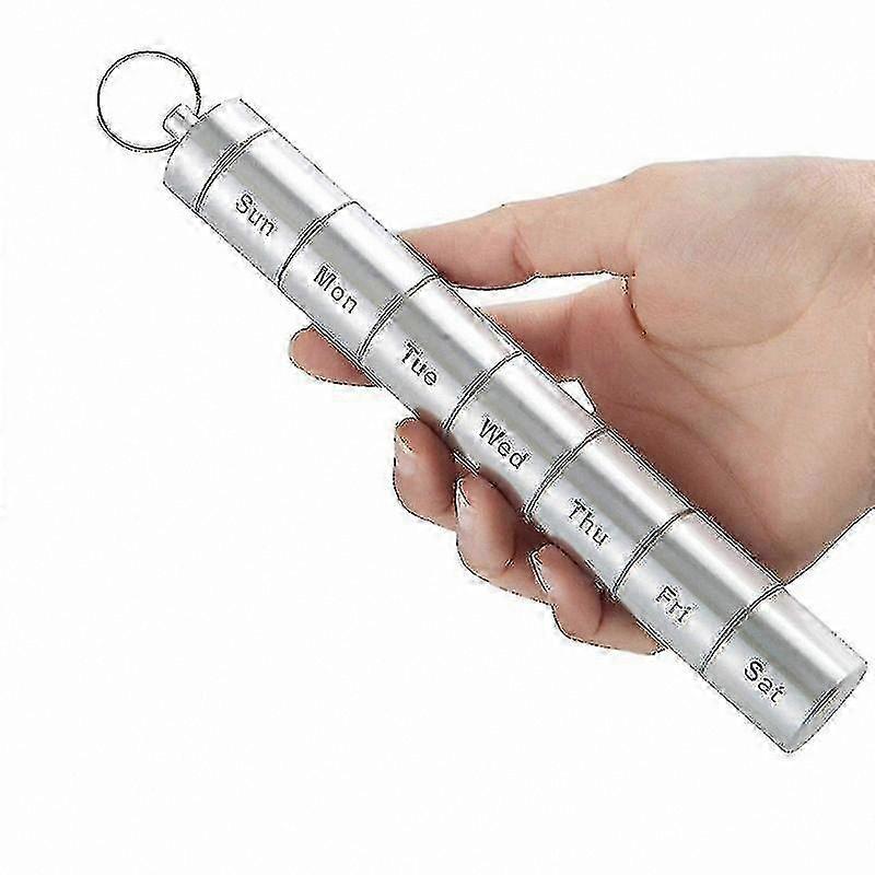 7-Day Metal Pill Organizer Storage Case